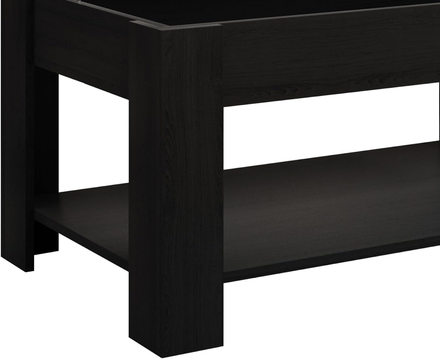 HOME DESIGN Magnolia 3 Piece Coffee Table Set, Lift-Top Coffee Table with Hidden Storage and 2 End Tables, Living Room Wood Furniture, Black