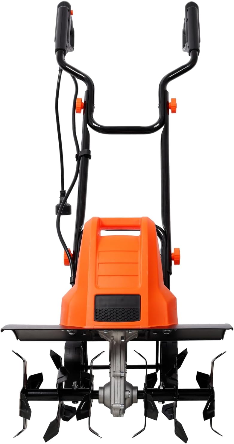 13.5AMP Electric Tiller with 24 Steel Tines, Adjustable Wheels, 18-Inch Width for Garden Lawn Yard