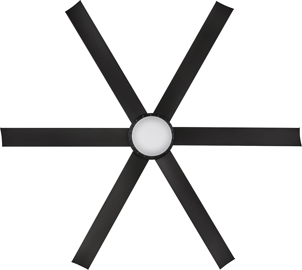 Hinkley Draftsman 60' Indoor/Outdoor Smart Ceiling Fan with Light and Remote, Industrial Windmill Style with Alumninum Fan Blades, Integrated LED, Matte Black
