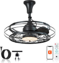 Orison Outdoor Ceiling Fan with Light, 21' Gazebo Fans Outdoor Hanging, Plug in Ceiling Fan for Pergolas Canopy Patio, Waterproof Outdoor Fans with Remote/APP Control, Wet Rated