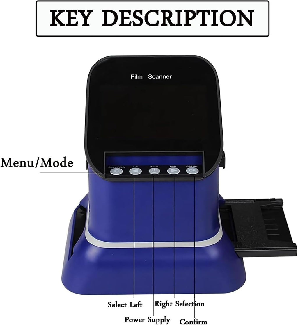 Digital Film and Slide Scanner, Film Scanner, Convert 35mm, 135, 126, 127 Negatives and Slides to Digital JPEG, Fast scanning