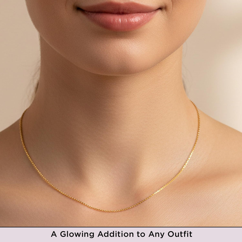 Jewelili 10K Yellow Gold or 10K White Gold or Sterling Silver 1.0mm Cable Chain Necklace with Spring-ring Clasp |17', 18', 19' (inches) Extendable Length