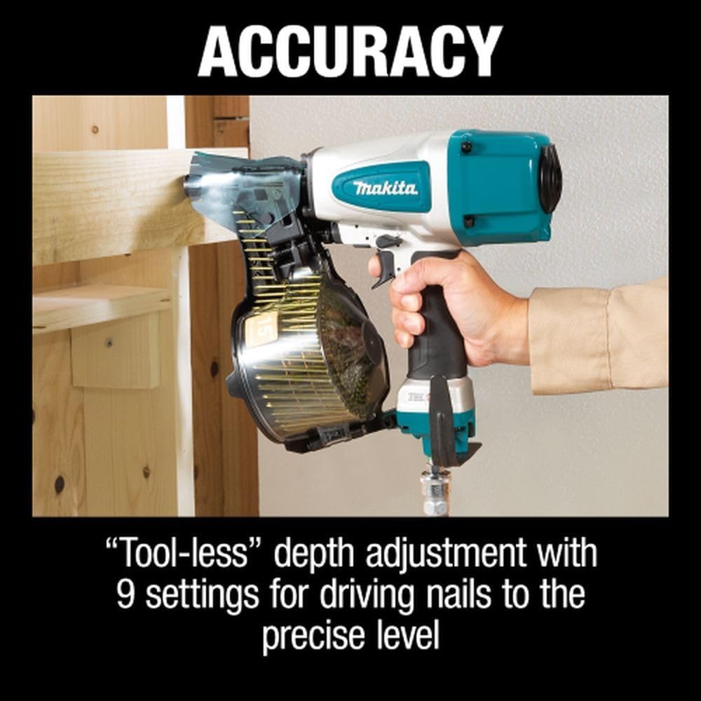 Makita AN613-R 2-1/2 in. 15 Degree Siding Coil Nailer (Renewed)