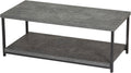 Household Essentials Slate Concrete Top Coffee Table with Iron Base