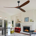72 inch Ceiling Fan Without Light, 3 Solid Wood Blades and Remote Control, Modern Ceiling Fan No Light, Suitable for Terrace, Living Room, Farmhouse,Dining Room, Bedroom