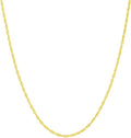 Italian Fashions 14K, 10K Yellow or White or Rose Solid Gold Italian Diamond Cut 0.8 mm-1.2 mm Rope and Mirror Cable Chain Necklace Thin & Strong gold chain Thin And Lightweight MADE IN ITALY