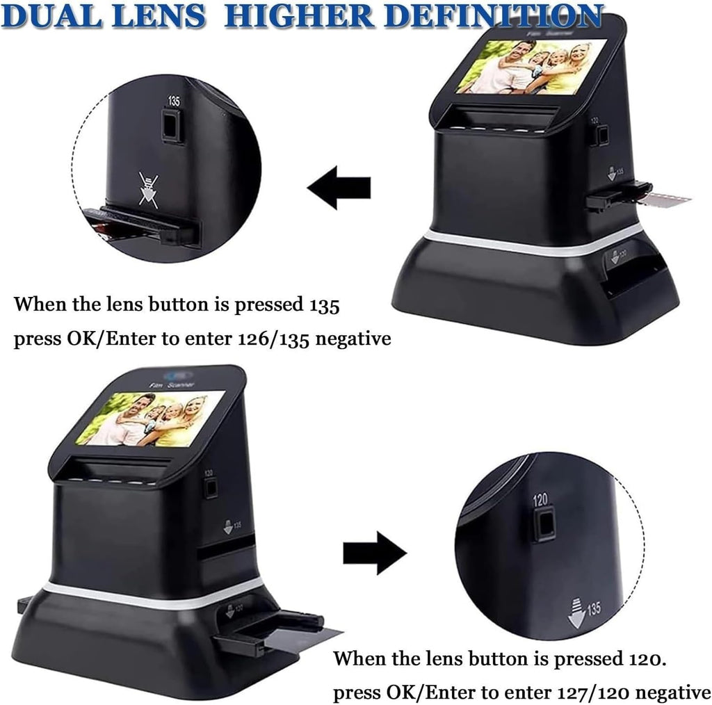 Film Scanner,Film Digital Converter,Digital Film Scanner,Film and Slide Scanner,Built-in Memory,Fast Scanning
