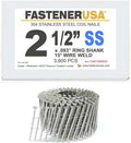 2 1/2' x .093 Ring 304SS Coil Nails 15-DEG Wire 3,600ct