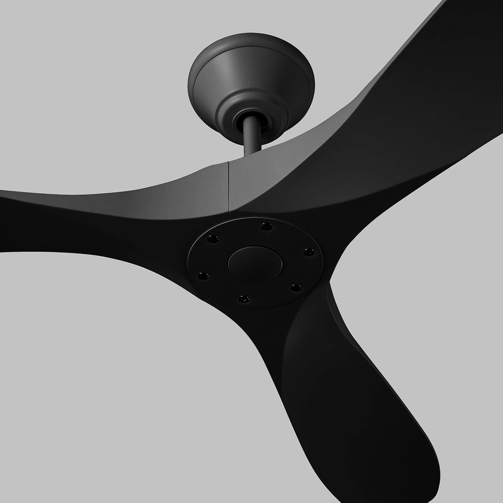Generation Lighting 3MGMR60MBK-V2 Maverick Coastal Ceiling Fan with Remote Control, Wet Rated Indoor Outdoor Fan, High CFM with 3 Blades, 6 Speeds (Midnight Black with Midnight Black Blades, 60-Inch)