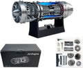 J35 Turbojet Engine Model Kit with Magnetic Base & LED Lights - Working Turbofan STEM Desk Toy, USB-C Charging 3D Printed Aero Science Gift for Adults (KIT)