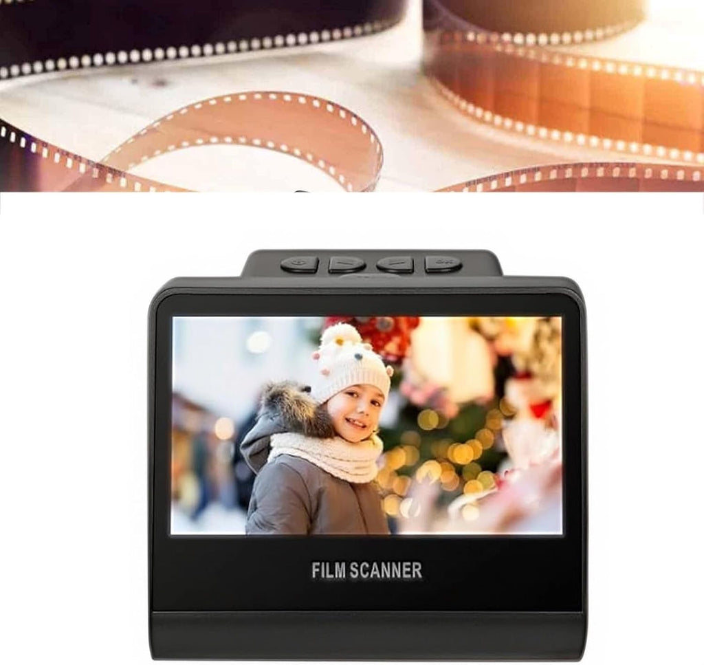 22MP Film Scanner Digital Slide Scanner with 5in LCD Screen, Converts 35mm 126 110 135 Negatives, Built in 16GB Memory for Easy Storage