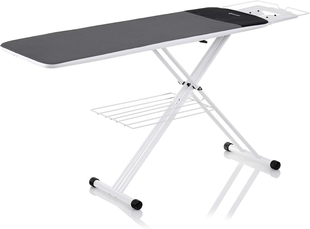 Reliable 320LB 2-in-1 Ironing Board, Standard 47.25' x 19' Convertible to Extra-Long Rectangular 55' x 19', Vera Foam Cover, Conex Heat Resistant Zone, Removable Iron Rest, Adjustable Height