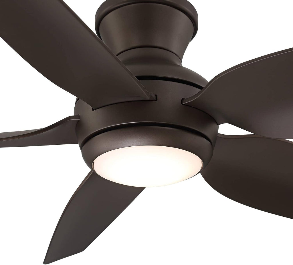 Casa Vieja 52' Del Diego Modern Industrial Hugger Indoor Outdoor Ceiling Fan with LED Light Remote Control Bronze Brown Damp Rated for Patio Exterior House Home Porch Gazebo Garage Barn