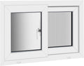 NOOTA EasyWing Basement Window 36' x 24' Double Tempered Glass, Removable Flange, Vinyl Sliding Window