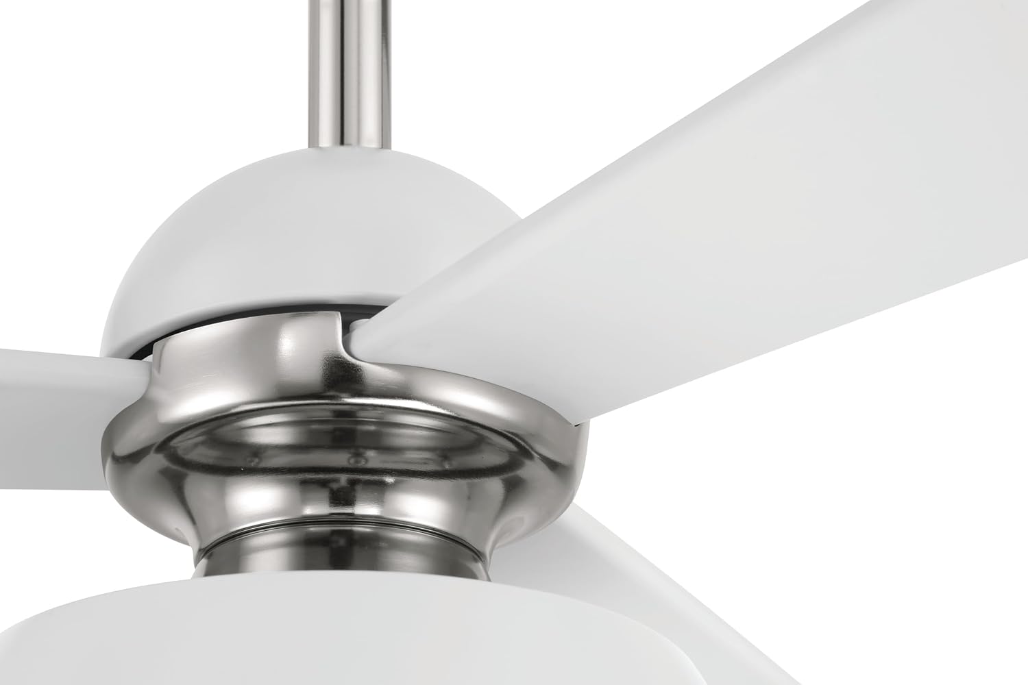Craftmade 60' Otto in White/Polished Nickel Finish Ceiling Fan with Optional LED Light Kit, Remote Control Included, Smart WiFi Enabled w/Voice Activation, works w/Alexa & Smart Home Devices