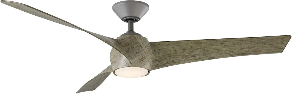 Twirl Smart Indoor and Outdoor 3-Blade Ceiling Fan 58in Graphite Weathered Wood 3500K LED Light Kit and Remote Control works with Alexa, Google Assistant, Samsung Things, and iOS or Android App