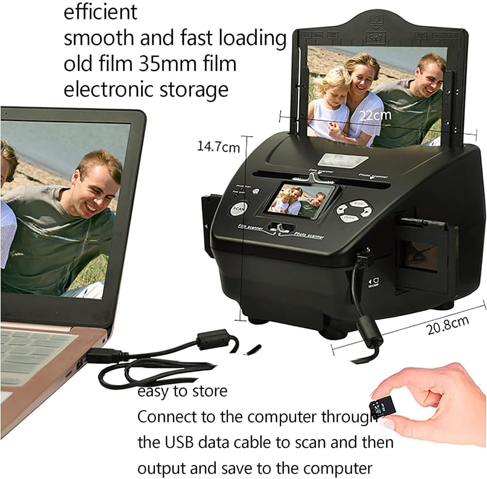 Film and Slide Scanner, Professional 35Mm Film Scanner, Converts 35Mm/135 Slides & Negatives to Digital JPG Photos, 16MP Photo Slide