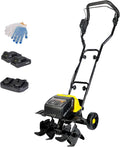 1500W Electric Tiller,Garden Soil Cultivator Rotavator,Foldable Handle, 36cm Tilling Width & 22cm Tilling Depth(2AH)