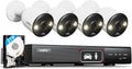 LongPlus Smart 4K 8CH Home Security Camera System, 4Pcs Wired PoE IP Cameras System Outdoor with Person/Vehicle Detection, 12MP 8CH NVR with 2TB HDD for 24-7 Recording, LP8ME84B1