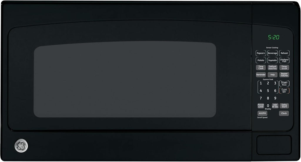 GE Countertop Microwave Oven, 1,200-watt Capacity, 2.0 Cubic Ft., 8 Auto Setting Cooking Settings, Child-Lock Technology, Kitchen Essentials for the Countertop, Dorm Room or Apartment, Black