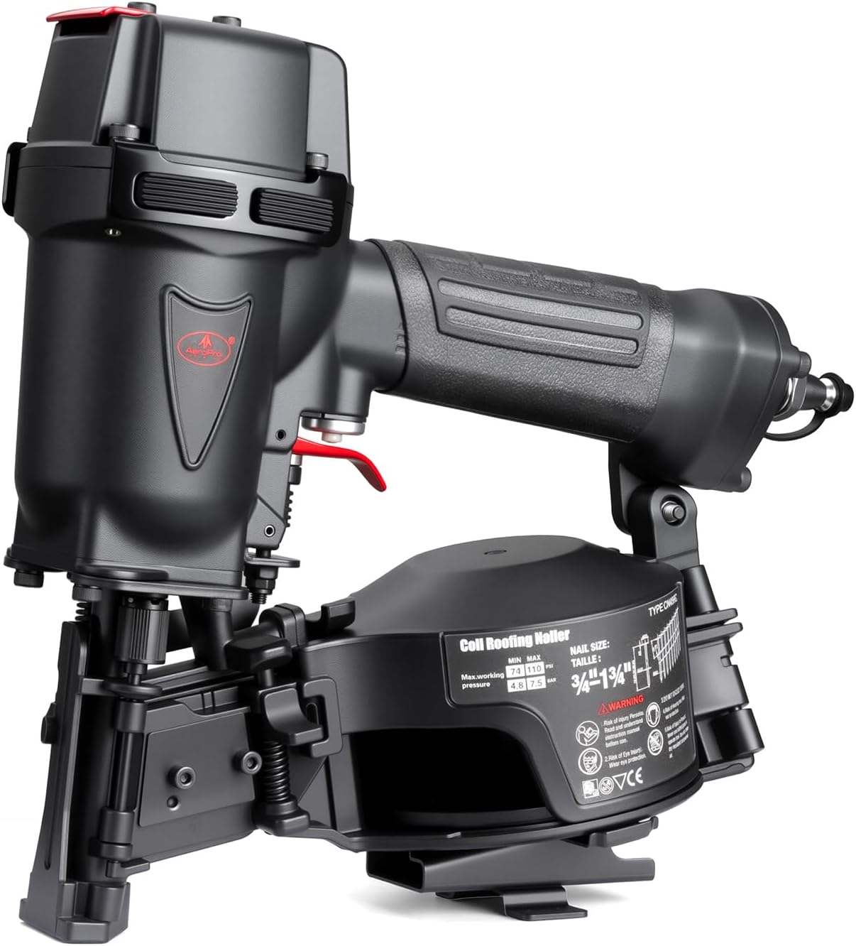 AEROPRO TOOLS Roofing Nailer 15 Degree Coil Roofing Nails 3/4-Inch up to 1-3/4-Inch CN45RC