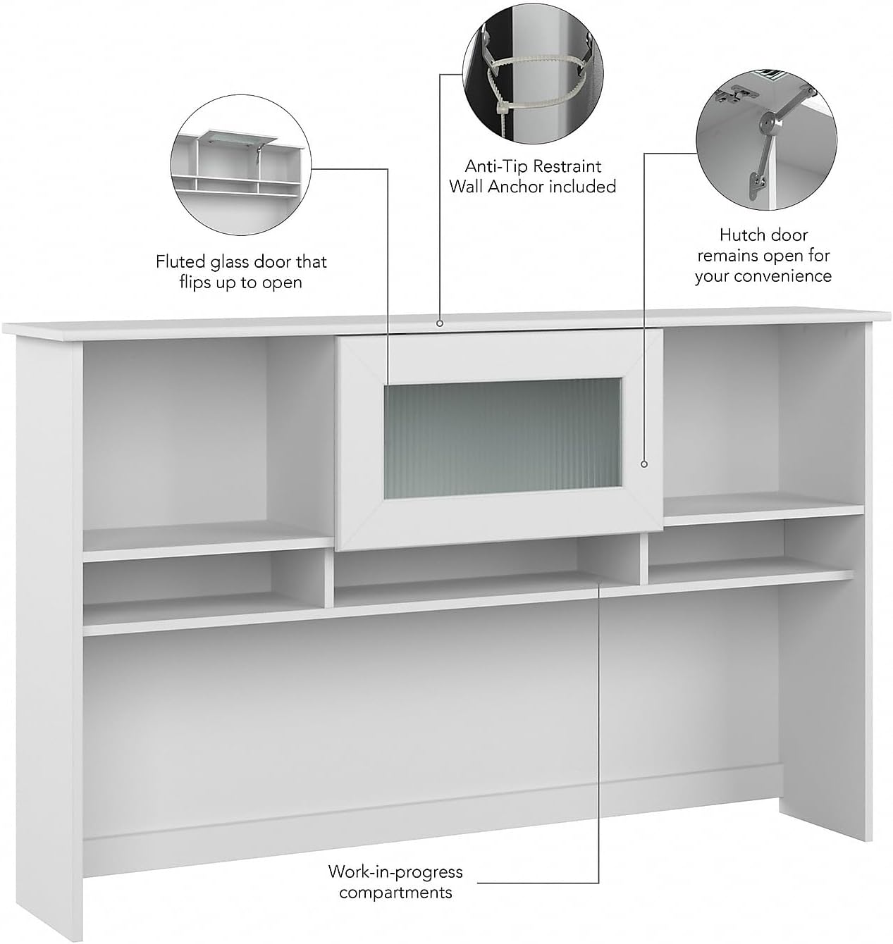 Bush Home Cabot 60W Hutch, White