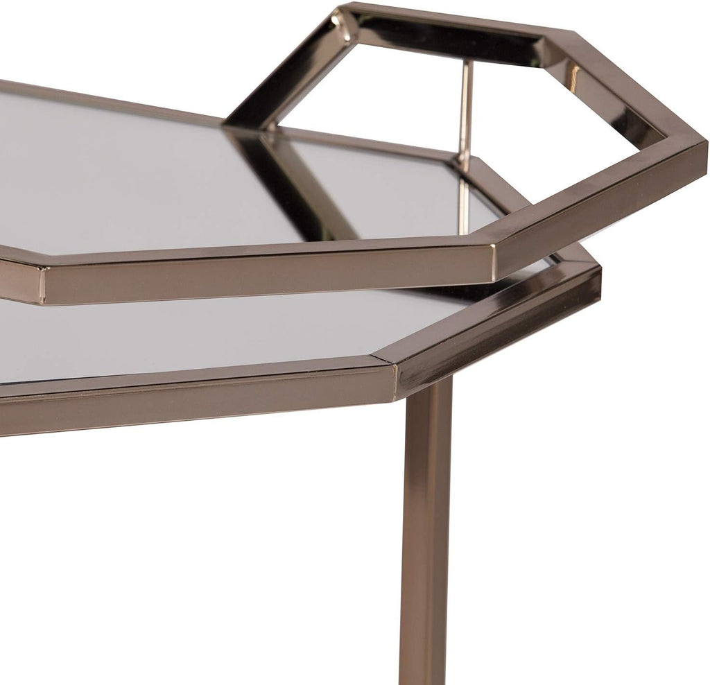 SEI Furniture Ari Art serving cart, Champagne with mirror (AMZ1102ZH)