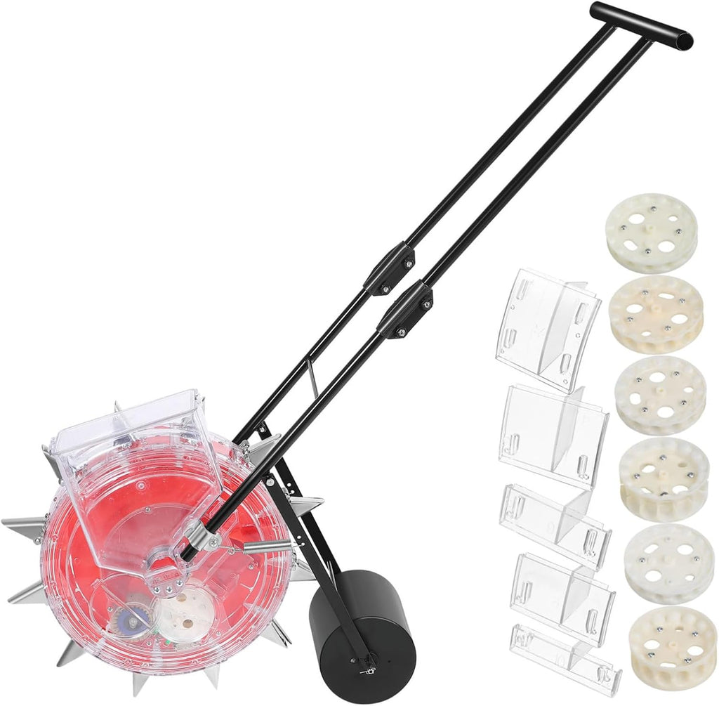 HANABASS Hand-Push Planter Multi-Functional Manual Rolling Fertilizer Applicator Precision Control for Efficient Gardening and Planting Nozzles