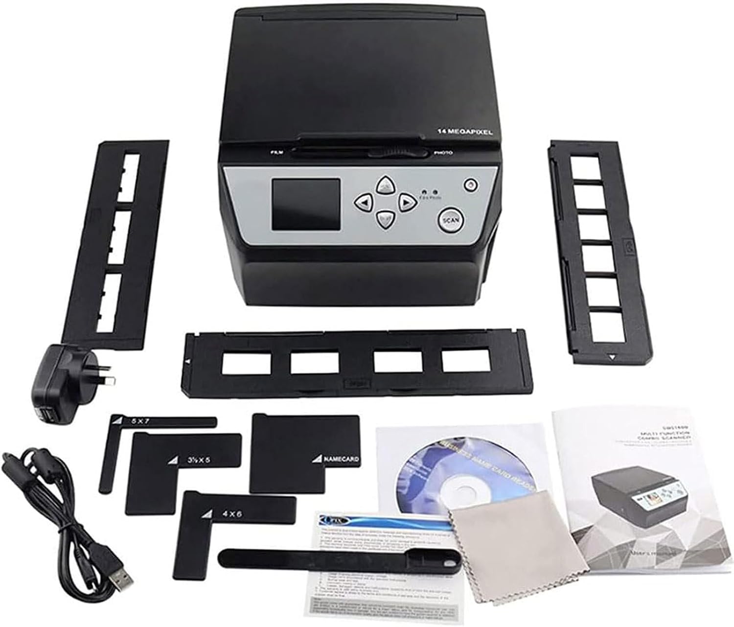 22MP Digital USB Scanner for Film/Slide/Photo with 5 LCD Screen - Convert 35mm Slide, 135 & 110 Film to HD JPG Files - Photo/Document/Business Card Scanner