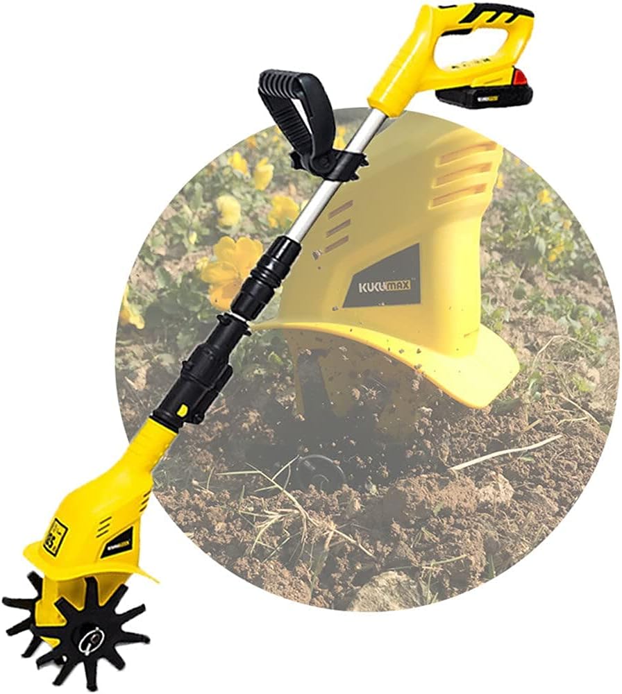 20V Cordless Electric Scarifier Handheld Rotavator Portable Electric Tiller with Rechargeable Battery, 16cm Working Depth, for Gardens