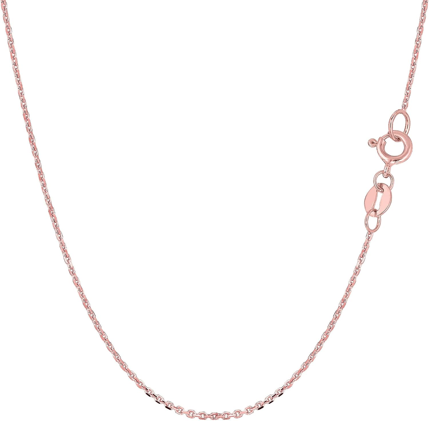 Jewelry Affairs 14k Rose Gold Cable Link Chain Necklace, 0.5mm