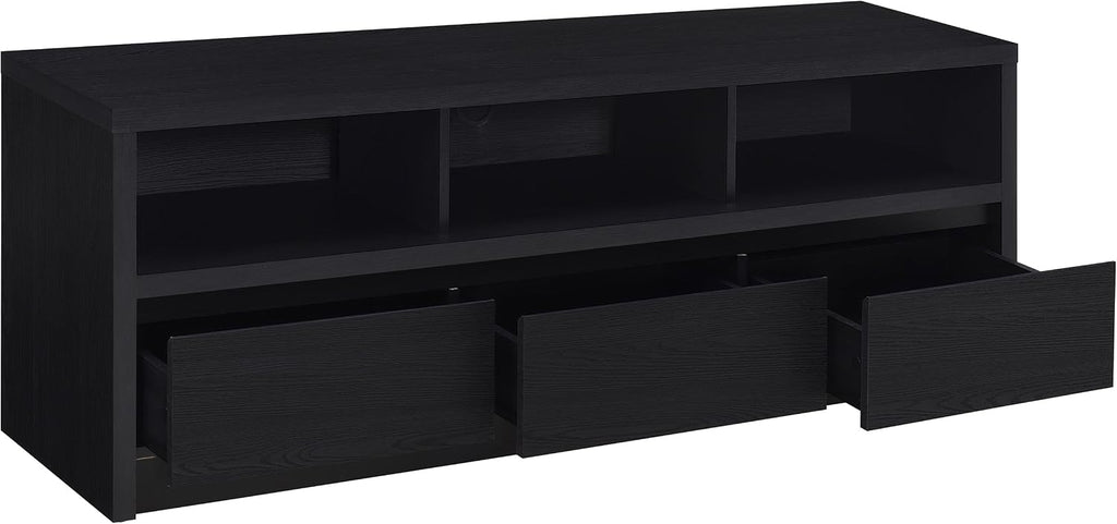 Coaster Home Furnishings Rutland 59-Inch TV Stand and Media Console Black, 3-Drawer Entertainment Center
