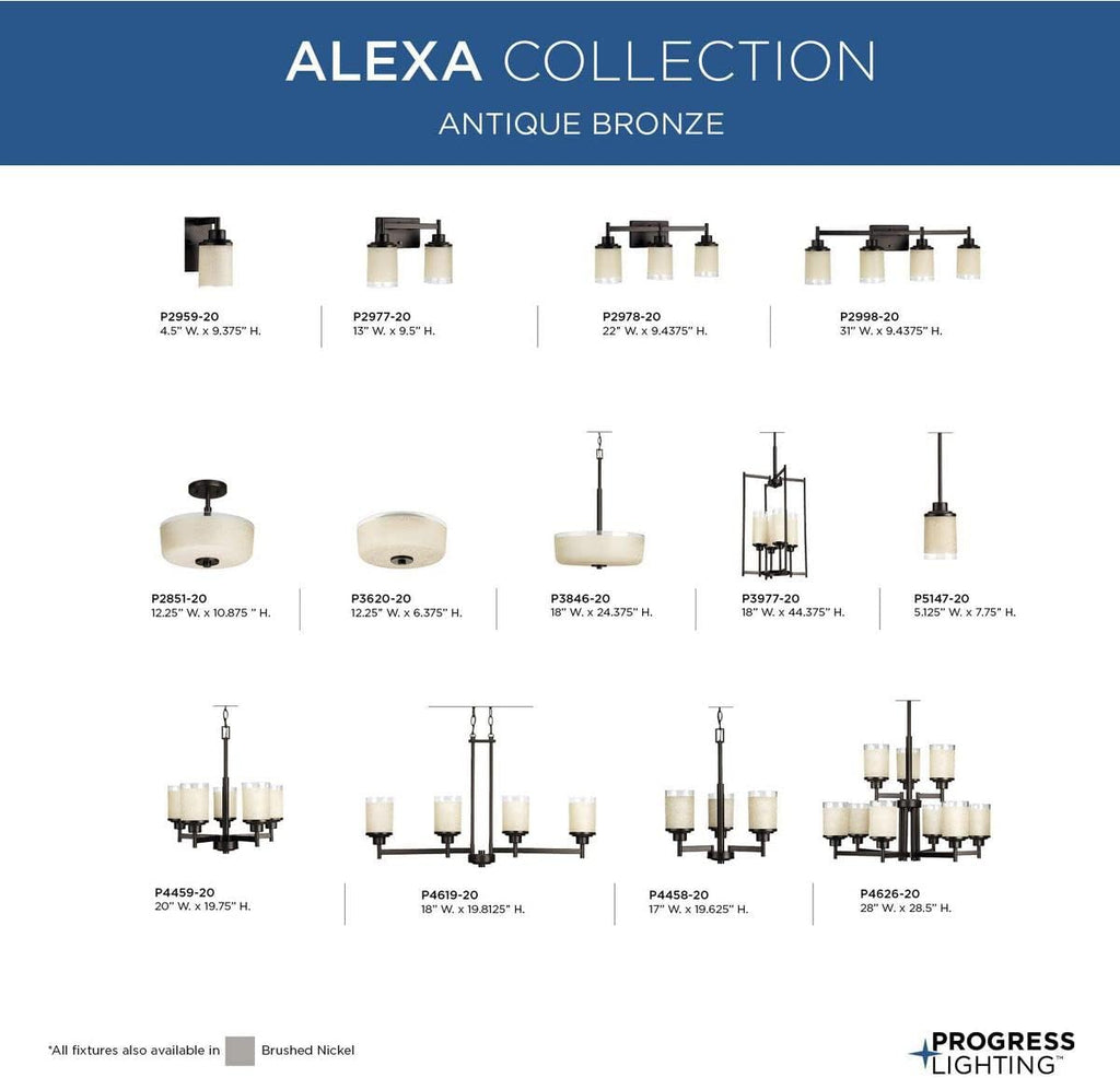 Progress Lighting Alexa Collection Two-Light 12-1/4'' Flush Mount
