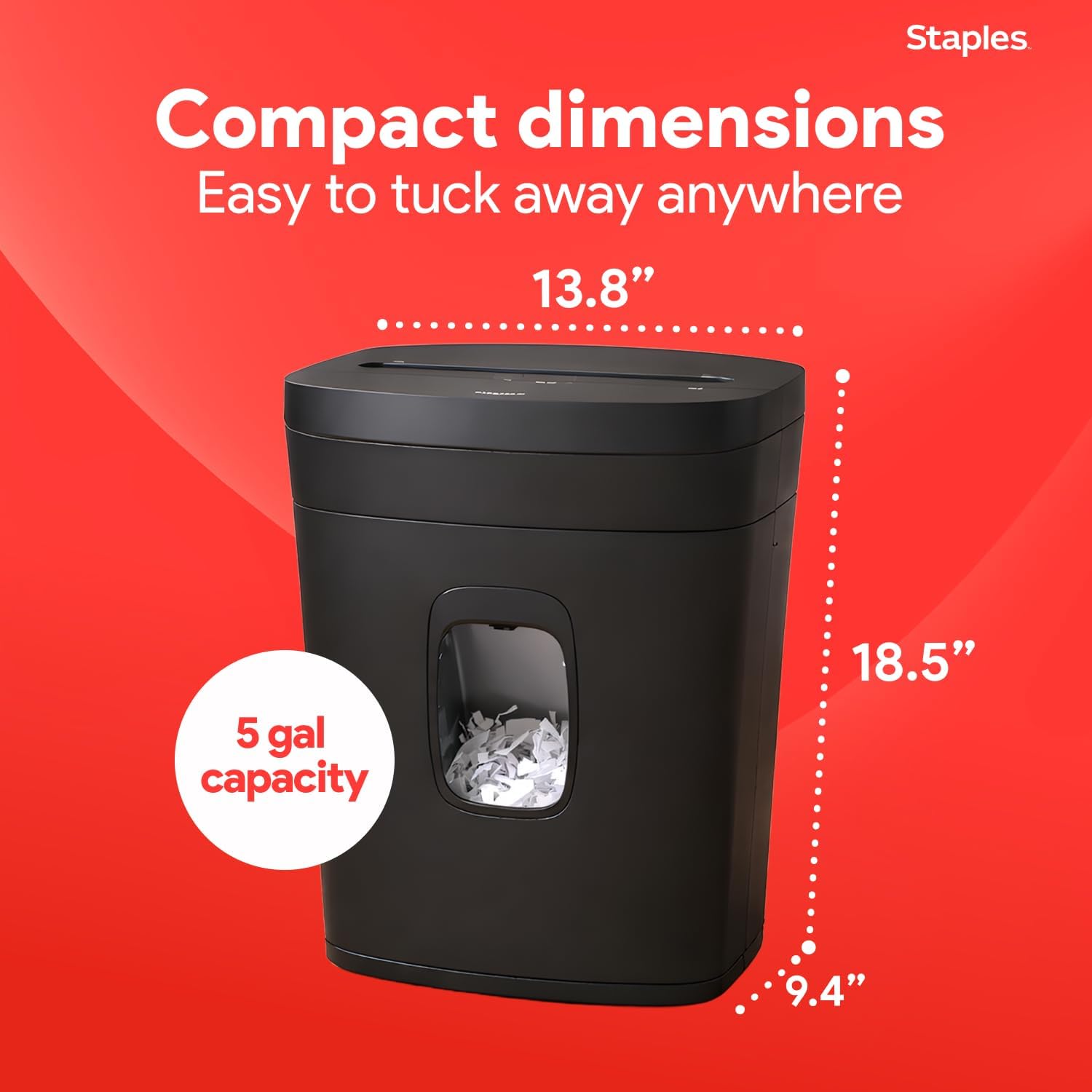 Staples 12-Sheet Micro-Cut Paper Shredder, High-Security, Shreds Credit Cards, for Home & Office, Anti-Jam, Black