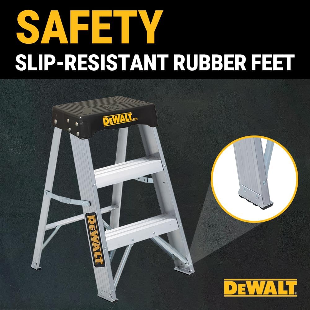 DeWalt 3-Foot Aluminum Step Ladder, 300-Pound Load Capacity, Type IA, DXL2010-03