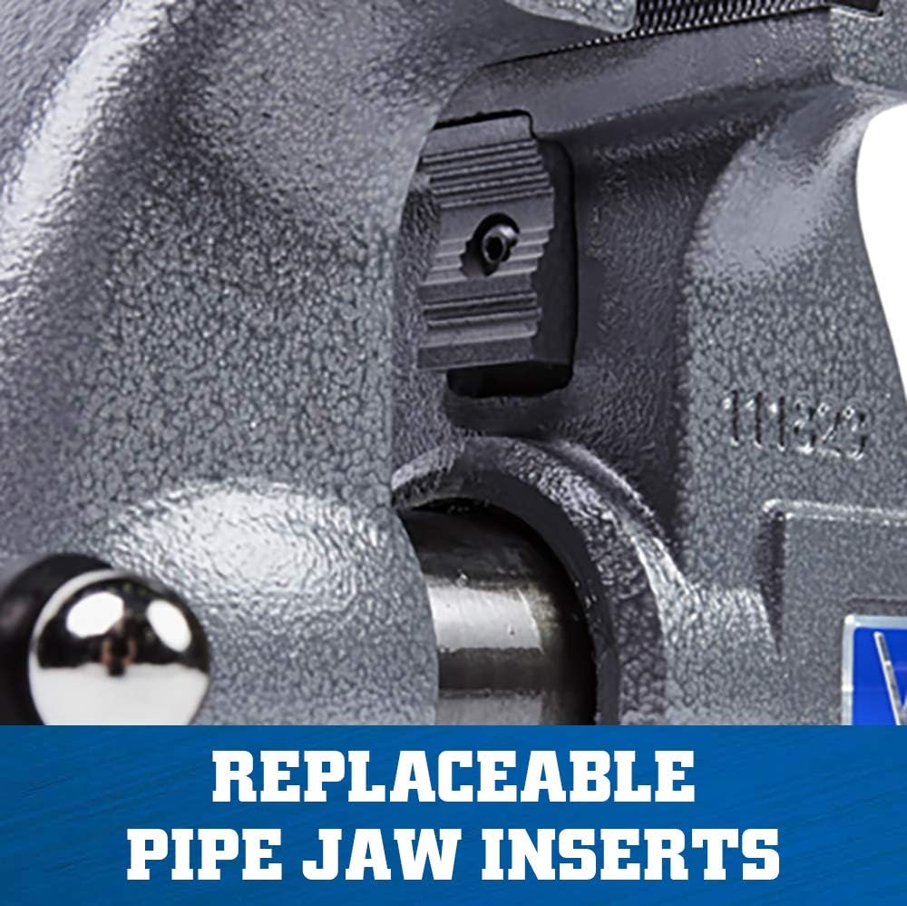 Wilton Tradesman Bench Vise, 6-1/2' Jaw Width, 6' Max Opening, 4' Throat (Model 1765) & Magnefix Aluminum Vise Jaw Pads (A-6.5)