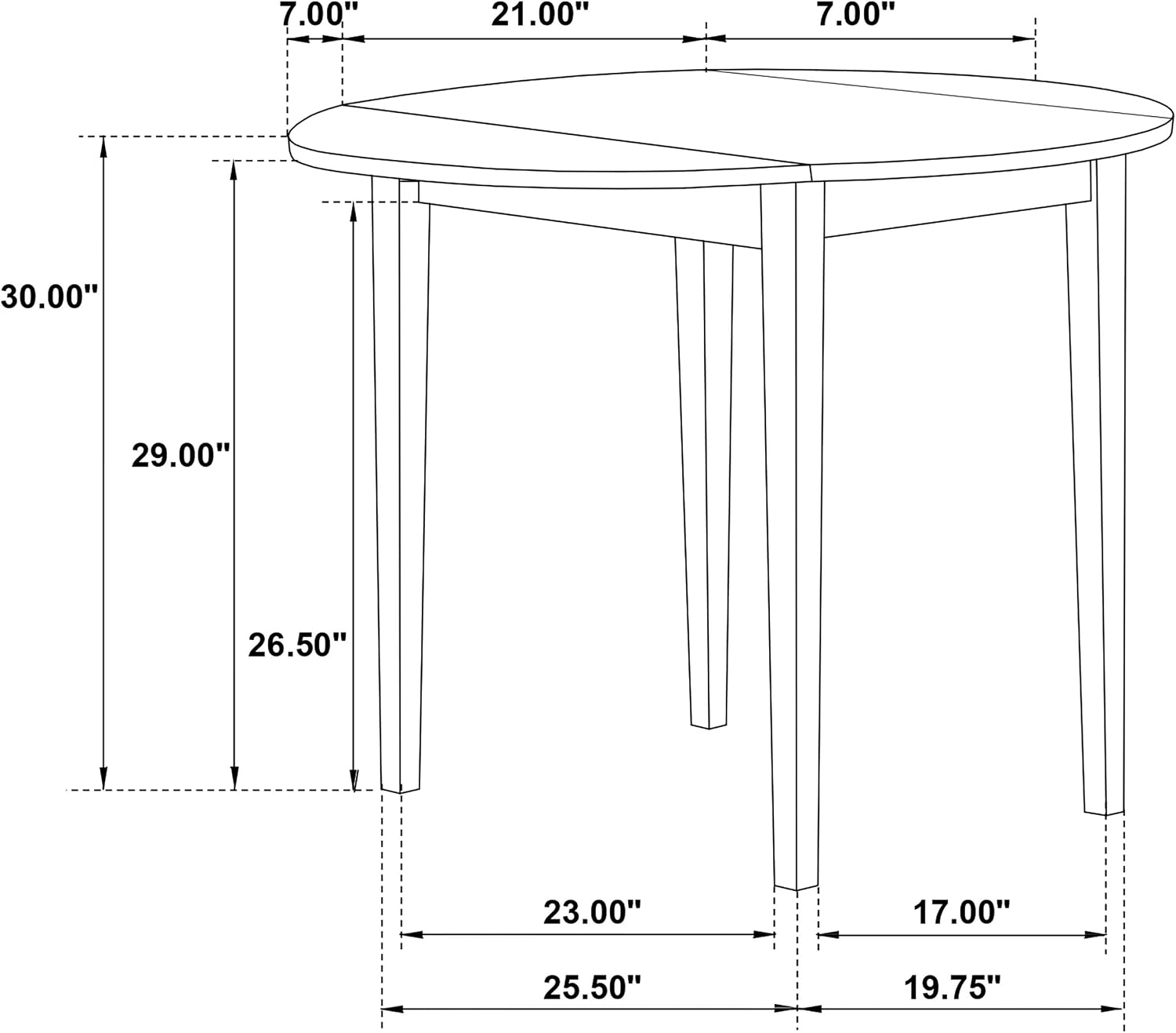 Coaster Home Furnishings - Bucknell - Wood - 3-Piece Extension Table Dining Set with Two 7-Inch Drop Leaves, Ladder-Back Chairs and Padded Seats - Dining Room - White - 130005WHT