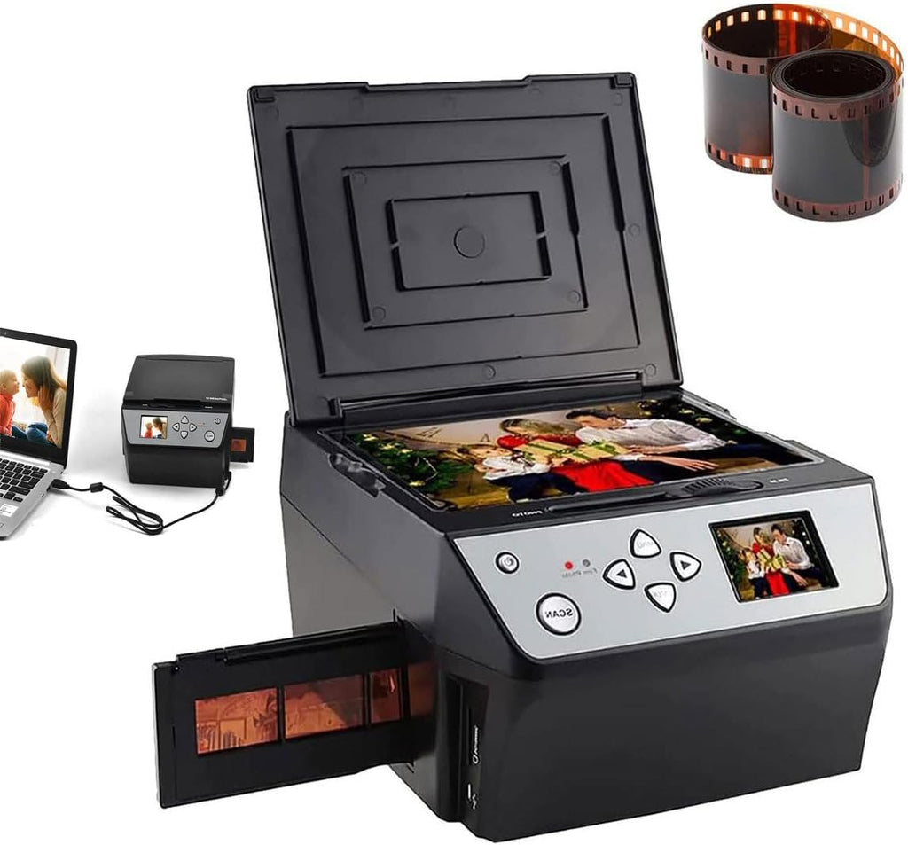 22MP Digital USB Scanner for Film/Slide/Photo with 5 LCD Screen - Convert 35mm Slide, 135 & 110 Film to HD JPG Files - Photo/Document/Business Card Scanner