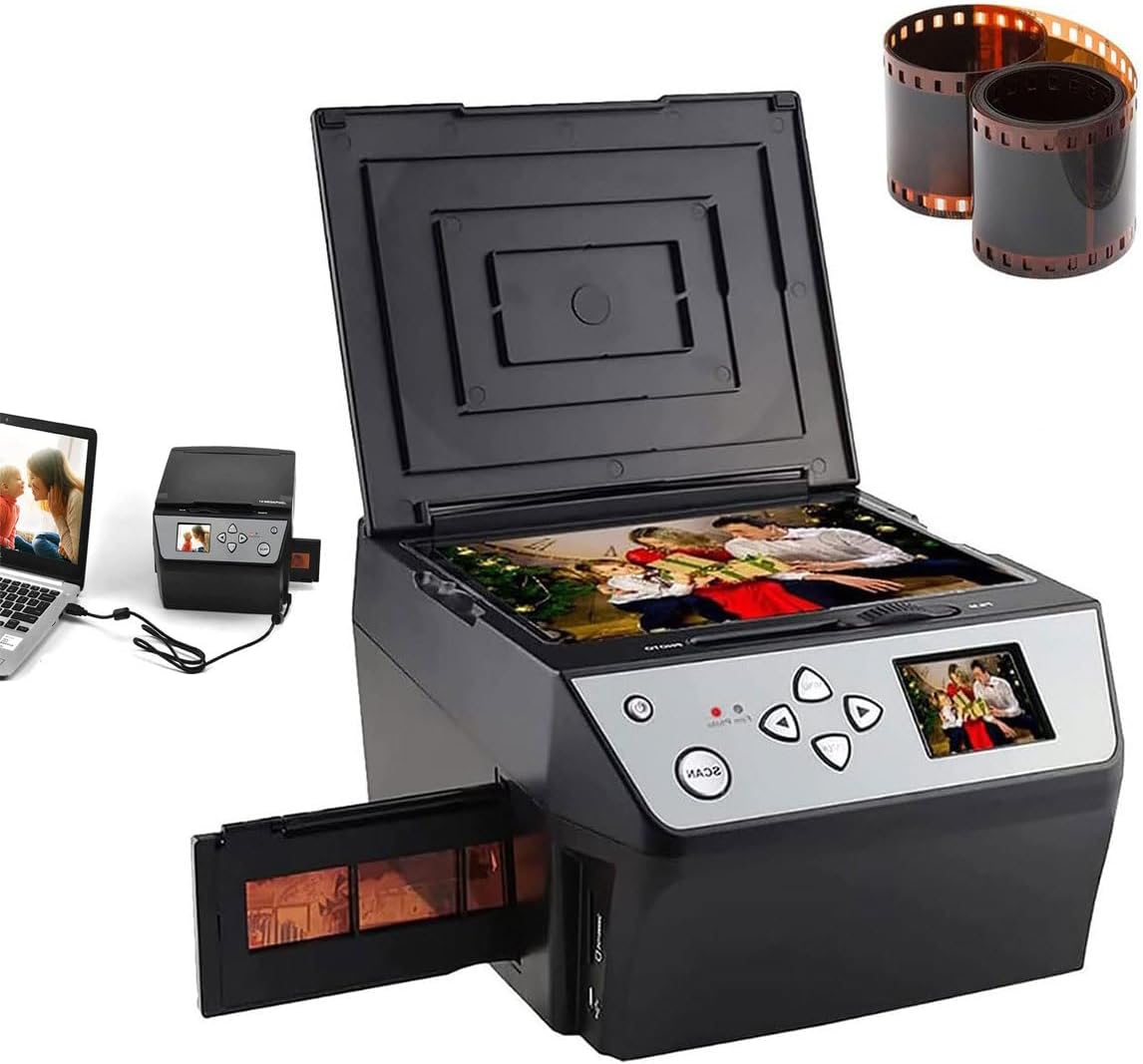 22MP Digital USB Scanner for Film/Slide/Photo with 5 LCD Screen - Convert 35mm Slide, 135 & 110 Film to HD JPG Files - Photo/Document/Business Card Scanner