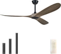 60 Inch Indoor/Outdoor Ceiling Fan with Remote Control, Modern Ceiling Fan with DC Quiet and Reversible Motor,3 ABS Imitation Wood Walnut Blades for Living Room,Farmhouse,Patio,Bedroom