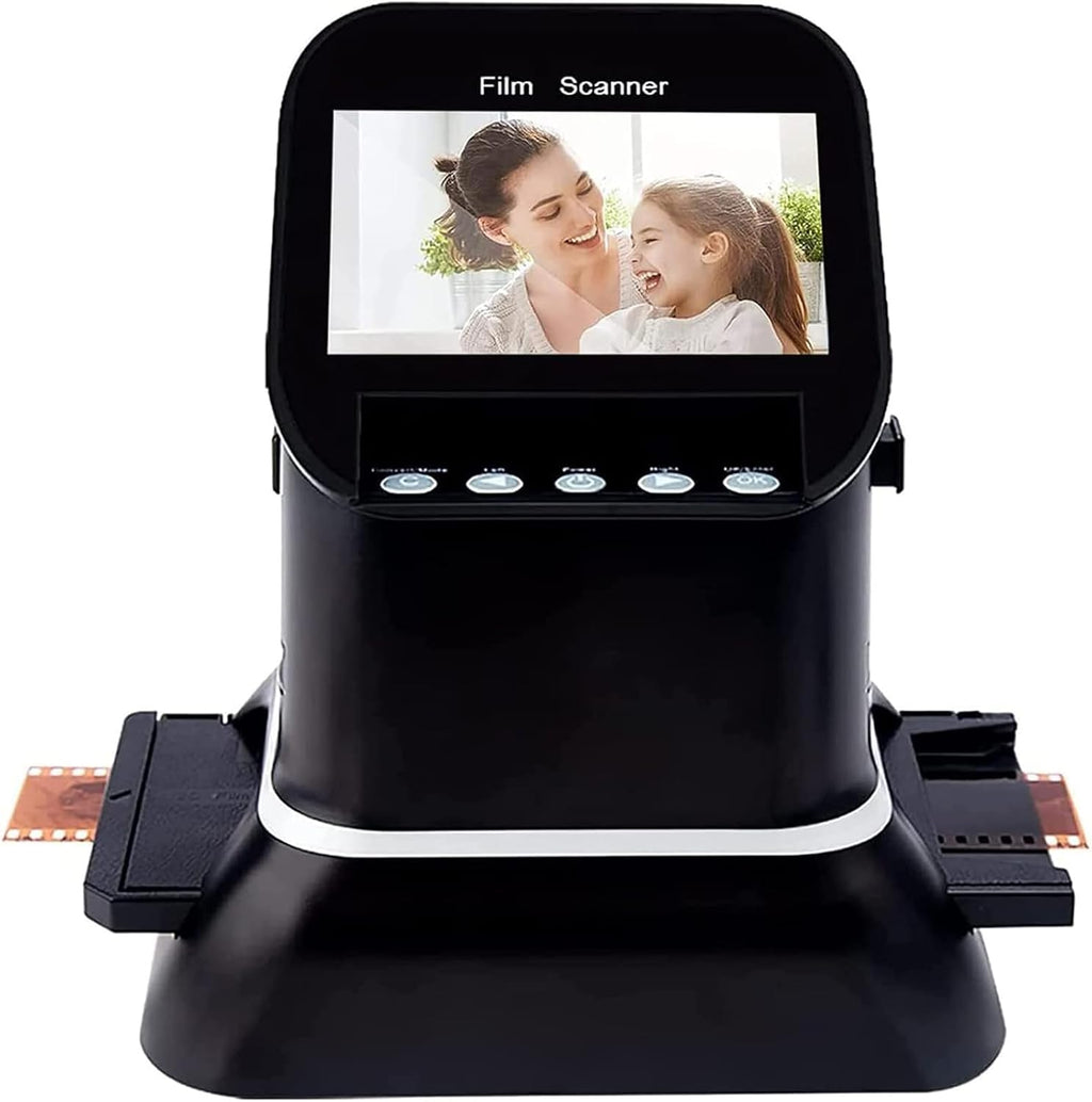 Digital Film Scanner, Film/Slides/Negatives 135 126 127 in Photo, with 4.3'' LCD Screen Dual Power Converts 35mm, Supports Image Preview & Editing