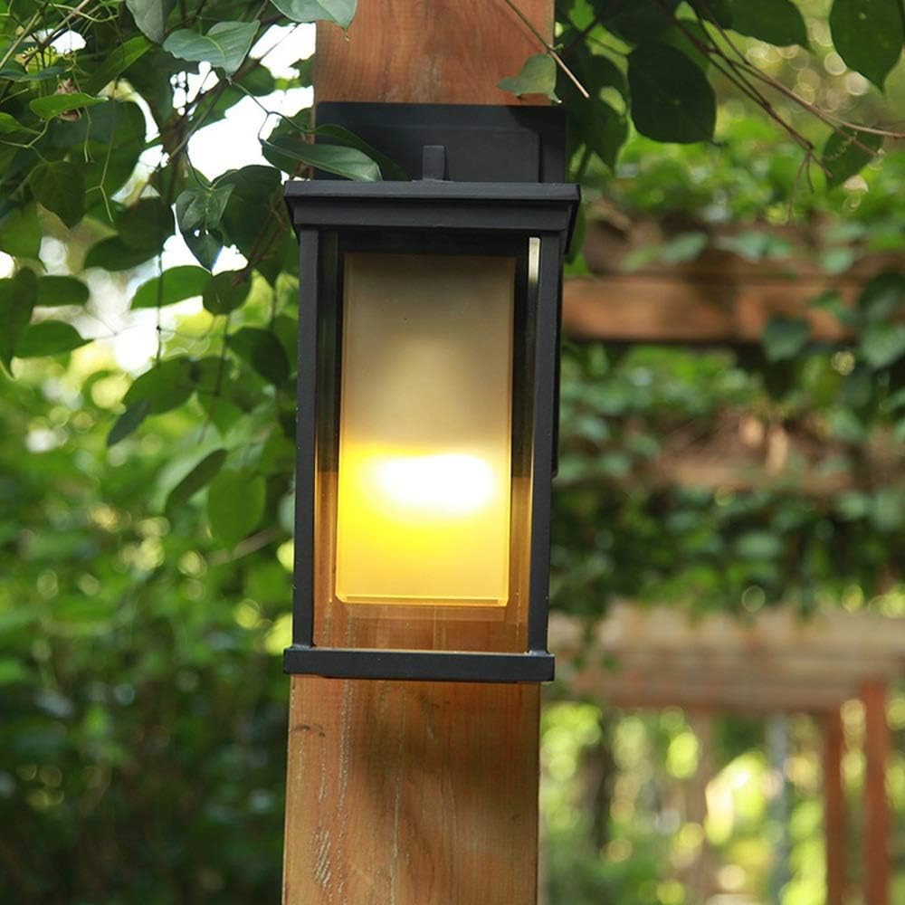 Wall Mounted Light Square Outdoor Wall Light Waterproof IP55 Wall Spotlights Glass Outdoor Wall Hanging Lantern for House Terrace Patio Courtyard Traditional E27 Reading Light (Size : H-35cm)