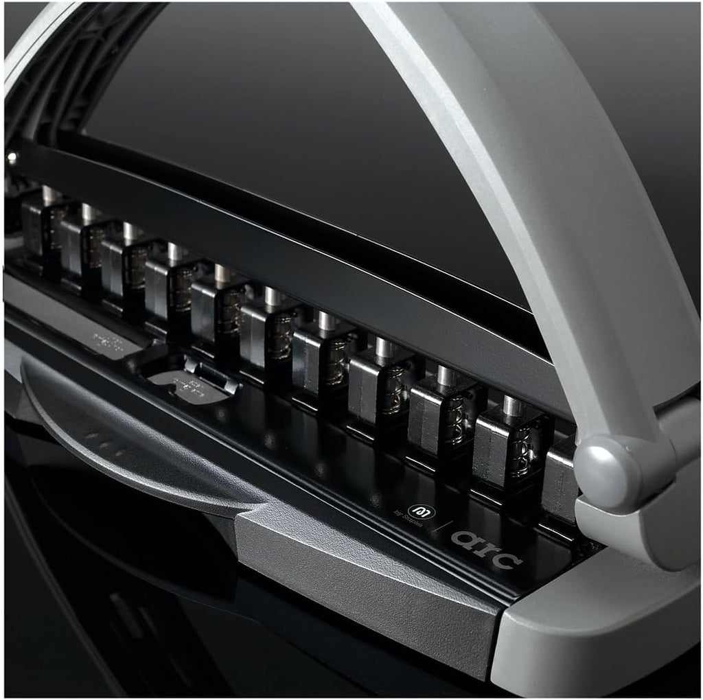Staples Arc Desktop Paper Punch, 8‑Sheet Capacity, Black/Gray – Disc‑Bound System Punch