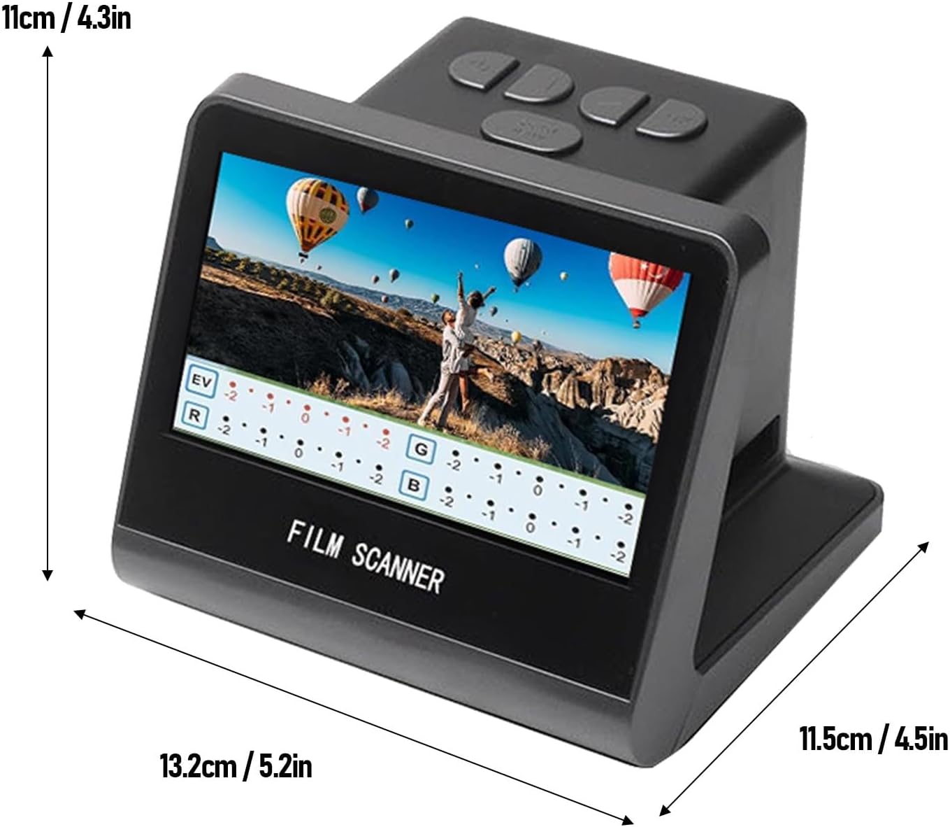 22MP Film and Slide Scanne, Digital Film Scanner, with 5 Inch LCD Screen, Built in 16GB Memory, Converts 135 110 126 KPK Negative Super 8 Monochrome Slides into JPEG Photos