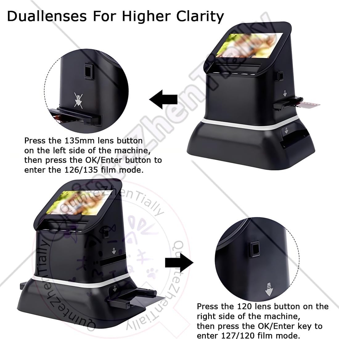 4.3' LCD All-in-One Digital Converter,High Resolution Film Slide Scanner,22 Mega Pixels Negative Photo Scanners,with 128mb Memory for Old Photo Slides & Films