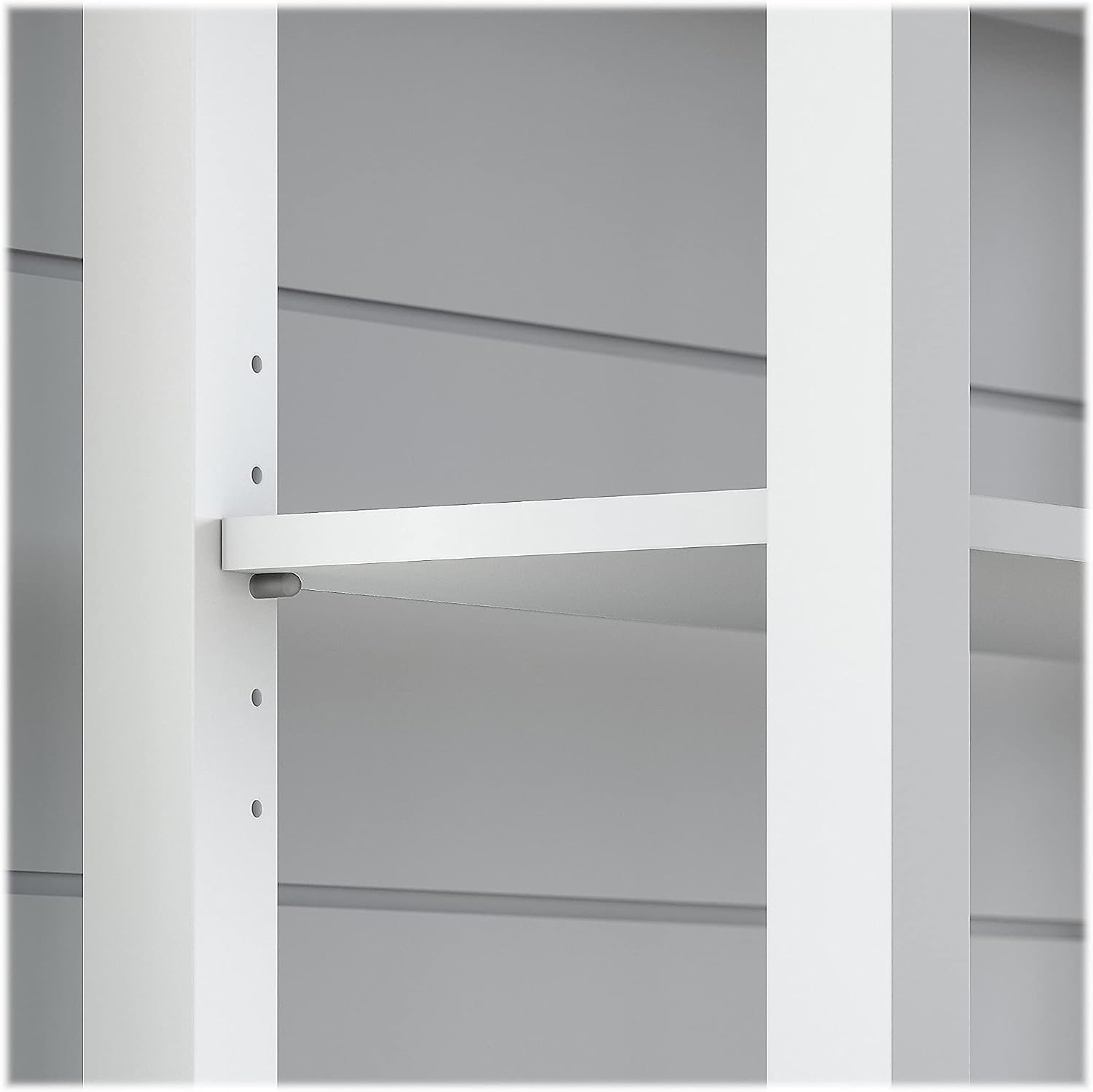 Bush Home Mayfield Bookcase with Drawers in Pure White and Shiplap Gray