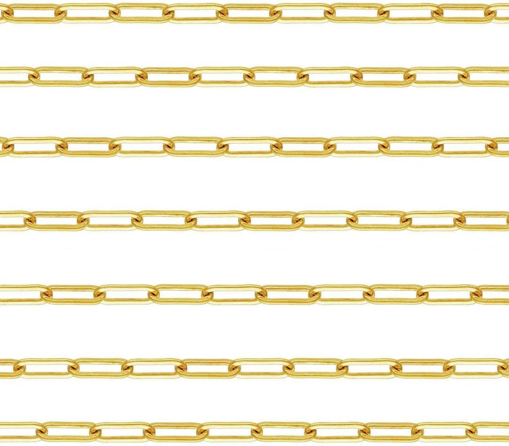 Adabele 5 Feet Real 1/20 14K Gold Filled Unfinished Paperclip Cable Chain Link 2mm (0.08 Inch) Strong Bulk Non Tarnish