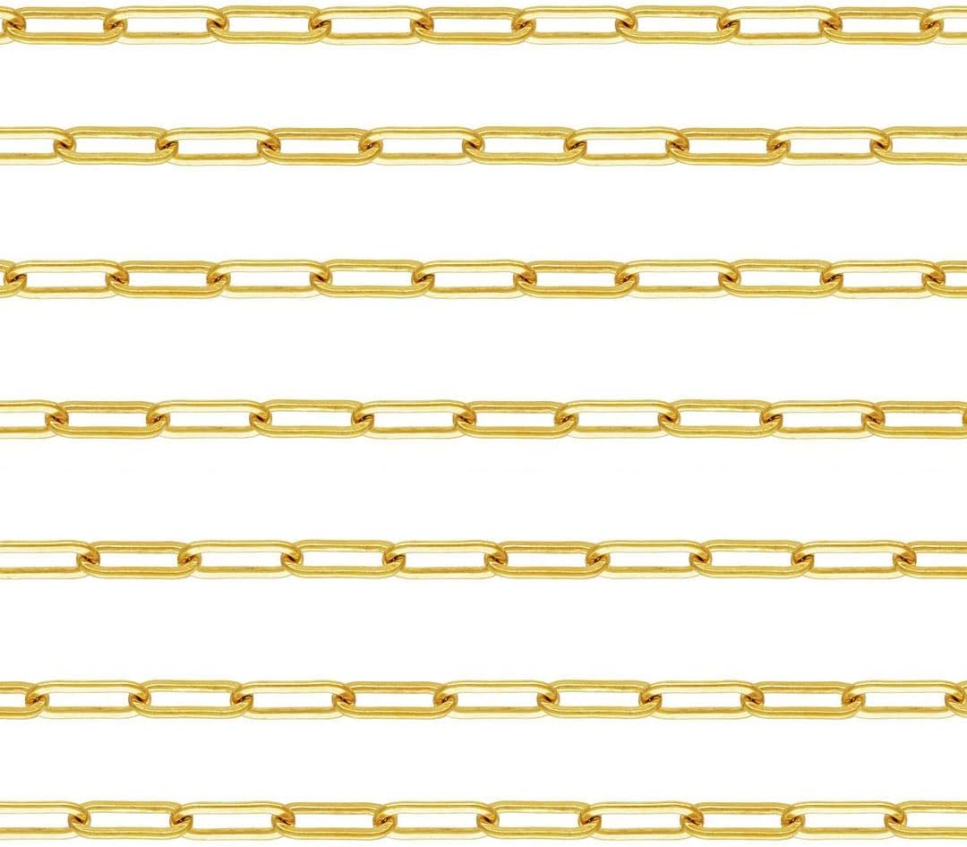 Adabele 5 Feet Real 1/20 14K Gold Filled Unfinished Paperclip Cable Chain Link 2mm (0.08 Inch) Strong Bulk Non Tarnish