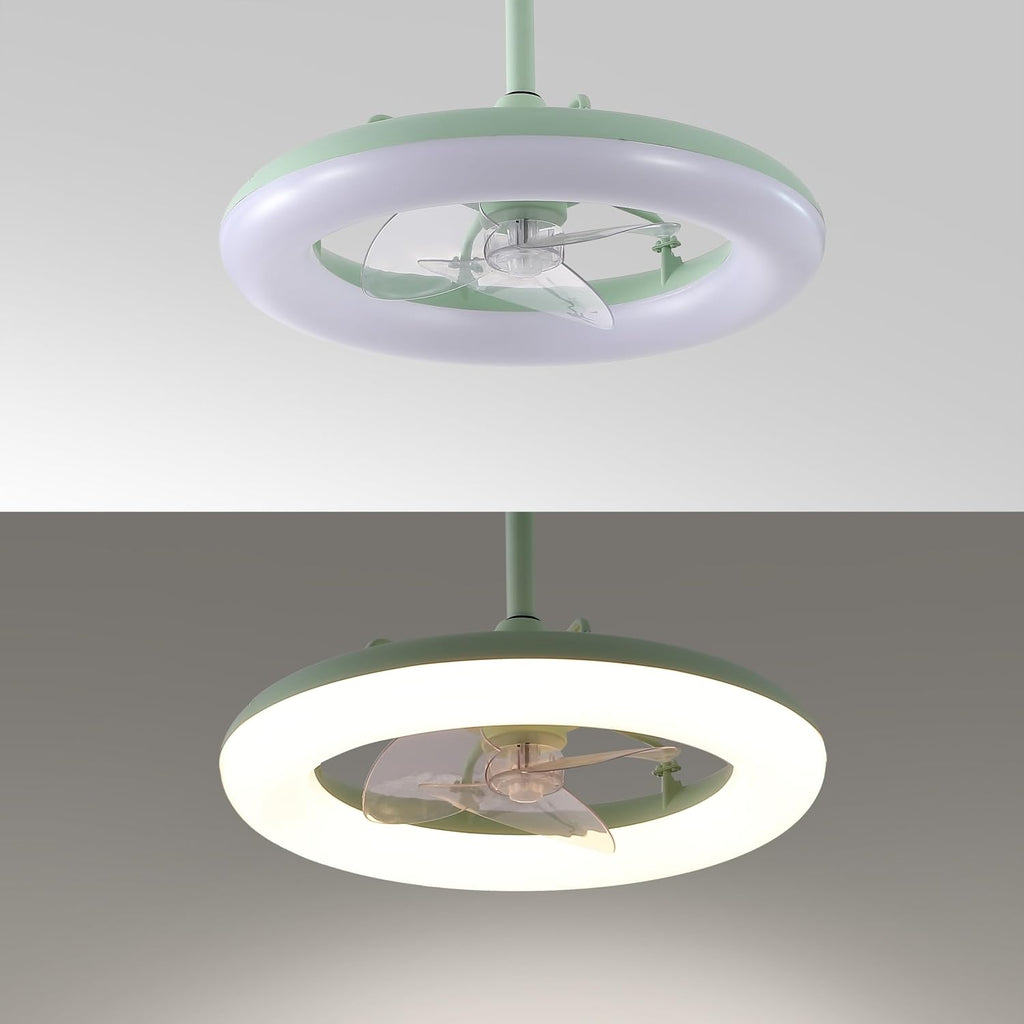 OVAL AIR AIR8001B Piero 21.5' Contemporary Minimalist 6-Speed Metal Mobile-App/Remote-Controlled Dimmable Smart Integrated LED Ceiling Fan Bedroom, Living Room, Dining Room, Pistachio Gelato