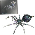 3D Metal Puzzle Spider Model Kit for Adults with Light, 602 PCS Mechanical Metal War Spider Steampunk Animal DIY Assembly Jigsaw Puzzle Model Desk Gifts for Adults